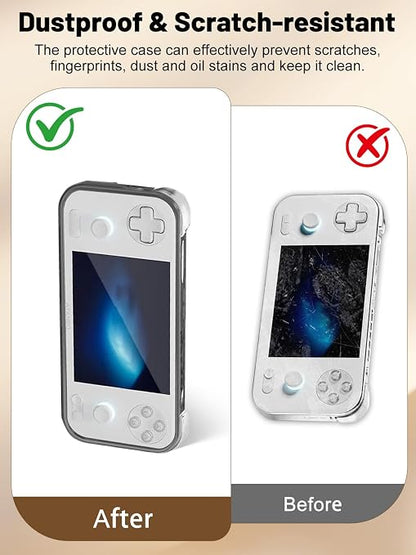 TPU Protective Case for AYANEO Pocket S mini Handheld Game Console, Full-Body Protective Cover with Precise Cutout, Shockproof Dustproof Protector Sleeve & Scratch-Resistant Sleeve (Black)