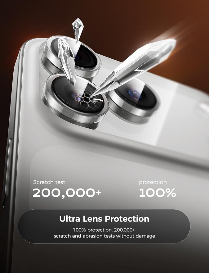 MAGIC JOHN for iPhone 17 Pro Max/17 Pro Camera Lens Protector [Alignment Kit&1:1 Invisible Fit] 9H Aerospace Tempered Glass, Ultra HD, Metal Individual Ring, Set of 2,Clear