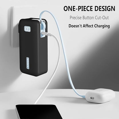 Geiomoo Soft Silicone Case for Anker Nano 3-in-1 Charger Power Bank 10,000mAh, Flexible Scratch Resistant Cover (Black)