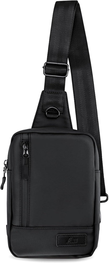 KIWIFOTOS Travel Phone Pouch for Crossbody Sling Bag for iPhone 17 16 15 14 Pro Max iPad mini 6 5 4 Nintendo Switch 2 Water Resistant Smartphone Zipper Chest Bag Adjustable Strap
