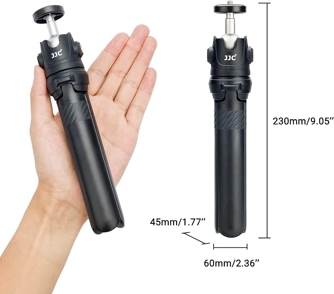 JJC 2 in 1 Extendable Mini Vlogging Tripod & Selfie Stick for Sony ZV-E10 II ZVE10 ZV-1F ZV1F ZV-1 II ZV1 RX100 VII A6100 A6400, Canon PowerShot V1 SX740 HS G7X Mark III II EOS R100 R50 R10 & More