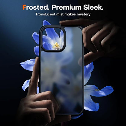 TAURI for iPhone 15 Pro Case Matte Black, Translucent Matte with Screen Protector, [Military Grade Protection] Shockproof Slim Case for iPhone 15 Pro, 6.1"