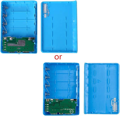USB 4X 18650 External Backup Charger Box for Case for Packs for Cell Phones Box, blue