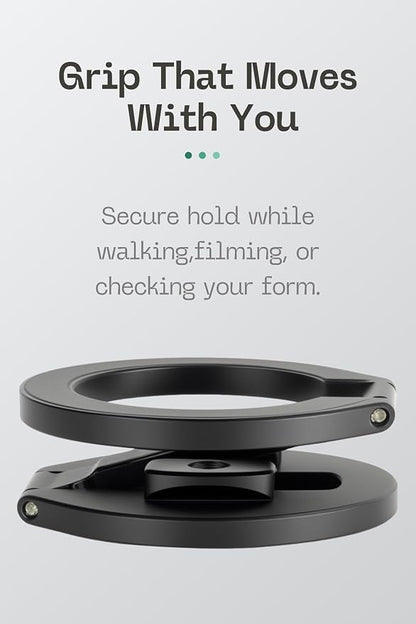FANAUE MS-05 Dual Magnetic Ring Cell Phone Holder – Ultra Slim Foldable Design with 1/4” Screw & Dovetail Clip Tripod Mount – for iPhone 16 15 14 13 Pro Max Plus – Gym Magnetic Phone Holder