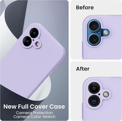 FireNova Designed for iPhone 16 Case, Silicone Upgraded [Camera Protection] Phone Case, Soft Anti-Scratch Microfiber Lining Inside, 6.1 inch, Clove Purple
