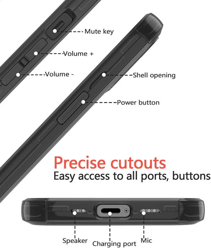 Diverbox for iPhone 13 Case [Shockproof] [Dropproof] [with Screen Protector ] 3in1 Heavy Duty Protection Phone Case Cover for Apple iPhone 13 (Matte Black)