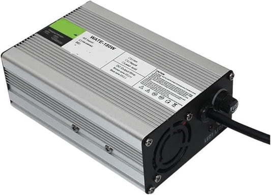 CAARLA Charger Aluminum Lithium Ion Battery WATE- 12.6V 3A Charger 12V Li-ion Battery Smarts Charger Aluminum case Used for 3 Series 12V Li-ion Battery 100V-240VAC(DC 5.5-2.1,U.K)