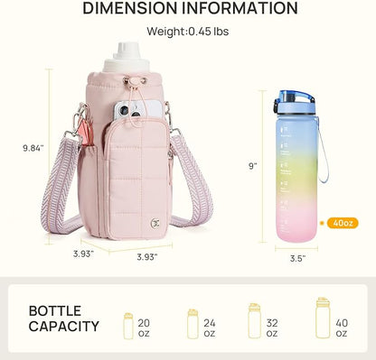 Telena Water Bottle Holder with Strap RFID Crossbody Bags for Women for Walking, Hiking, Cycling