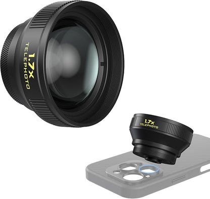 Freewell 1.7X Telephoto Lens for iPhone & Samsung – 17mm Threaded Premium Portrait & Wildlife Lens