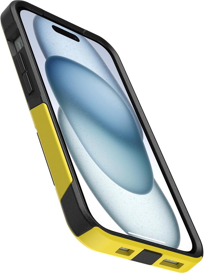 OtterBox iPhone 17e, iPhone 16e, iPhone 15, iPhone 14, & iPhone 13 Commuter Series Case - Night (Black & Yellow), Slim & Tough, Pocket-Friendly, with Port Protection