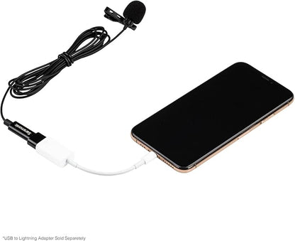 Saramonic LavMicro-U USB C Lavalier Microphone for iPhone 15, iPad, Android, Omnidirectional Condenser Lapel Mic for Vlogging, Interviews, YouTube, TikTok