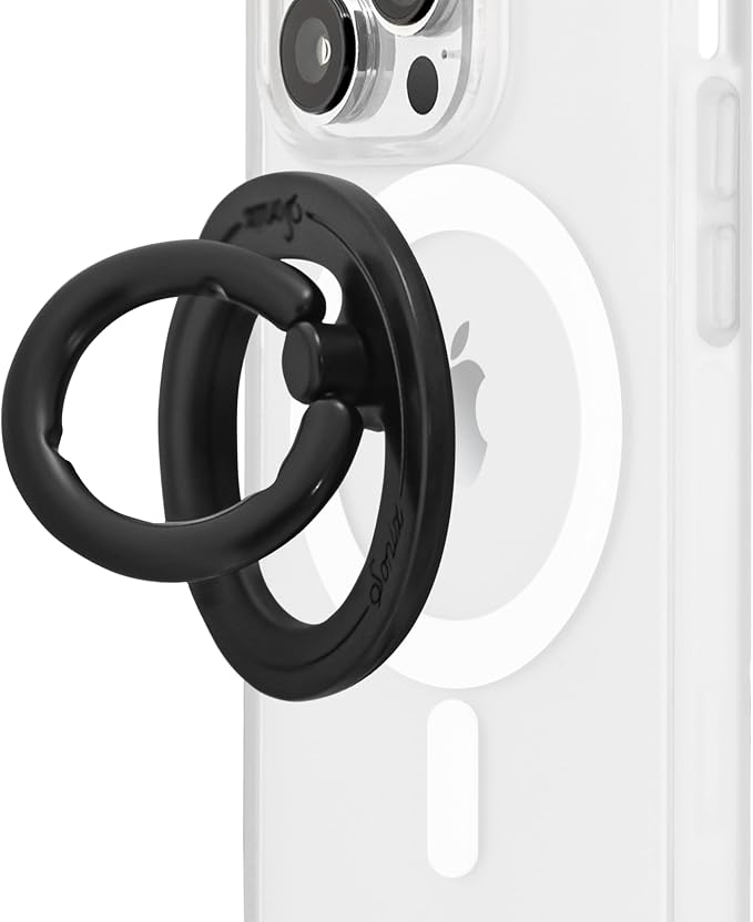 Sonix Magnetic Phone Grip and Phone Ring Holder - Compatible with MagSafe - Rotatable Kickstand and Phone Holder for iPhone 16, 15, 14, 13, 12 Series - Matte Black