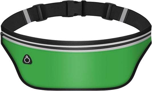 UltraSlim Fanny Packs for Women Men Slim Running Belt Waist Pack Runners Bag Waterproof Money Belt (Green)