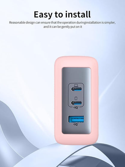 Case for Anker 100W USB C Charger (GaN II), WUNIAK Soft Silicone Protective Portable Scratch Shock Resistant Shell, Protective Case for Anker 736 Charger (A2145/B2145), Pink