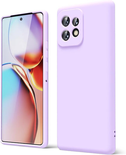 oakxco for Motorola Moto Edge Plus 2023 Case Silicone, Thin Slim Grip Soft Rubber Gel Protective Phone Case for Women, Matte Plain Solid Color Aesthetic Girly Case with Camera Cover, Purple Lavender