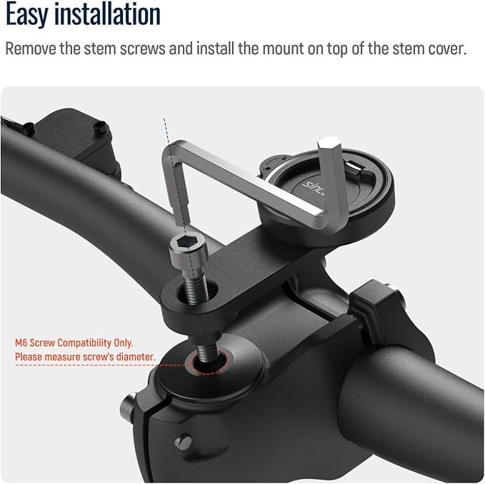 sincetop Universal Bike Phone Mount, Aluminum Stem Cap Phone Holder for Mountain and Road Bicycles, Quick Connect Riding Clip Stand MTB Handlebar Clamp【Series C - 1st Gen】