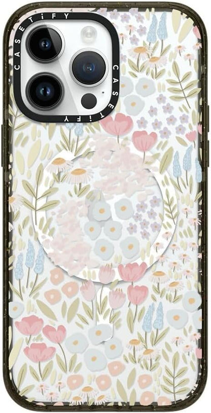 CASETiFY Impact iPhone 14 Pro Max Case [4X Military Grade Drop Tested / 8.2ft Drop Protection/Compatible with Magsafe] - Eleanor by Ivory Paper Co - Clear Black
