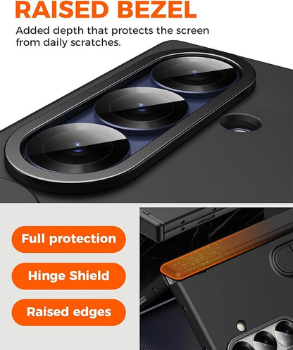 NINKI Wristband for Samsung Galaxy Z Fold 8 Ultra Case with Kickstand & Screen Protection, Hard Hinge Protector for Z Fold 8 Ultra Phone Case with Handle for Samsung Z Fold 8 Ultra Cover Mens Black