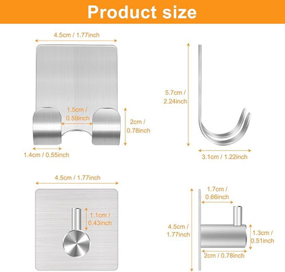 CGBE Razor Holder for Shower - 4 Packs Holder and Hooks, Self Adhesive Shaver Holder Hanger for Bathroom, Damage Free Wall Hooks for Razor Shaver Loofah Sponge