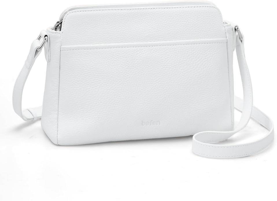 befen Anti-theft Crossbody Bag for Women Genuine Leather, Small Cross Body Shoulder Handbags with RFID Card Slots