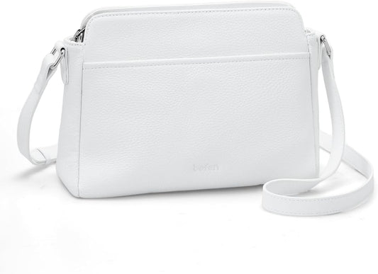 befen Anti-theft Crossbody Bag for Women Genuine Leather, Small Cross Body Shoulder Handbags with RFID Card Slots