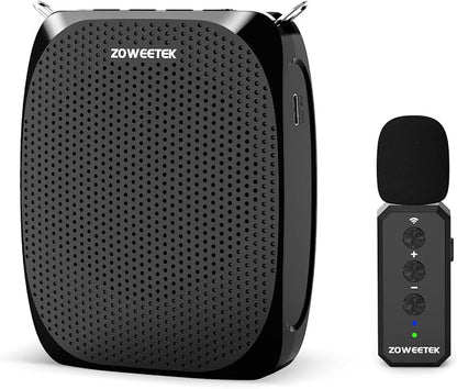 ZOWEETEK Voice Amplifier with Wireless Lavalier Lapel Microphone for Teachers,2025 New Personal Microphone System,Portable Speaker Clip On Microphone,Mini Voice Amplifier for Speech, Meeting,Yoga
