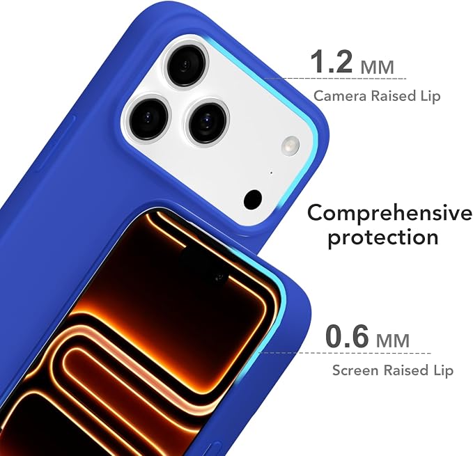 for iPhone 17 Pro Max Case Silicone Compatible with Magsafe Case, Ultra Slim Thin Magnetic Phone Cases Mag Safe, Cute Soft Rubber Gel Matte Plain Wireless Charging Cover for Women, Royal Blue