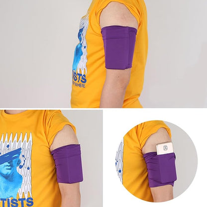 Elastic Running Armband Pouch Comfortable Arm Wrist Band Sleeve Bag Wristband Holder Pouch Case For Hold Phone Keys Card Wristband Holder Pouch Case, Black