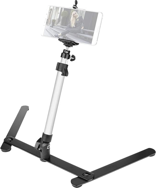 ChromLives Photo Copy Stand Pico Projector Stand with Phone Clamp Overhead Phone Mount Smartphone Compatible Tripod
