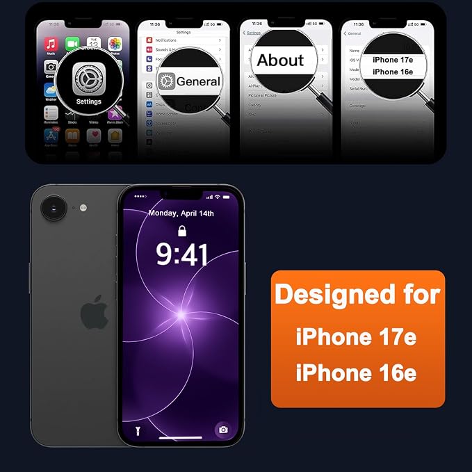 MOCCA Strong Magnetic for iPhone 17e Case/iPhone 16e Case [Compatible with Magsafe] [Full Camera Protection] Slim Translucent Matte Shockproof Phone Case for iPhone 17e / 16e 6.1", Deep Purple