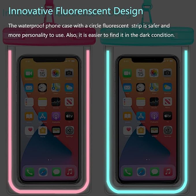 Waterproof Cell Phone Pouch Case, 2 Pack Universal Waterproof Phone Bag/Holder for iPhone/Samsung Galaxy/Pixel, Underwater Dry Bag for Travel, Vacation, Beach, Kayaking,Snorkeling, Water Park