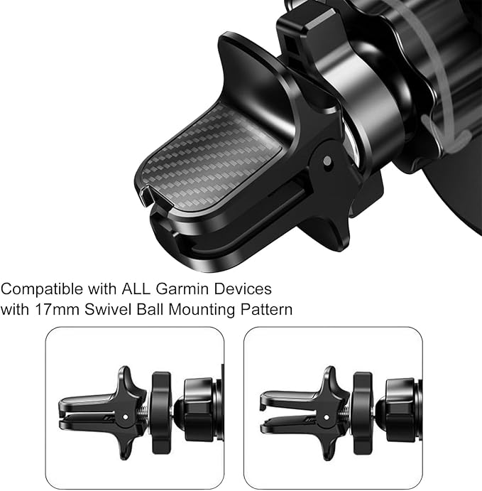 Car Clip Phone Holder Plastic Backboard 17mm Ball Vent Universal Adjustable Knob GPS Vent Holder Base Black
