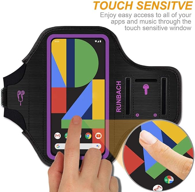 Running Armband for Google Pixel 10/10 Pro/10a/9/9 Pro/9a/8/7/6/6 Pro/5a/4XL/3a XL/3 XL, Running Exercise Case with Card Slot for Pixel(Purple)