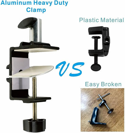 Replacement Heavy Duty C Clamp for 1/2” Base Magnifying Lamp,Desk Lamp,Swing Arm Lamp,Phone I pad Mount,Tablet Mic Holder,Table Mount Clamp for Microphone Stand Mic Boom Arm (G1 BLACK)