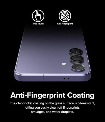 Ringke Camera Lens Frame Glass Compatible with Samsung Galaxy S24 Camera Lens Protector 5G, Glass Covers and Aluminum Alloy Frames - Black