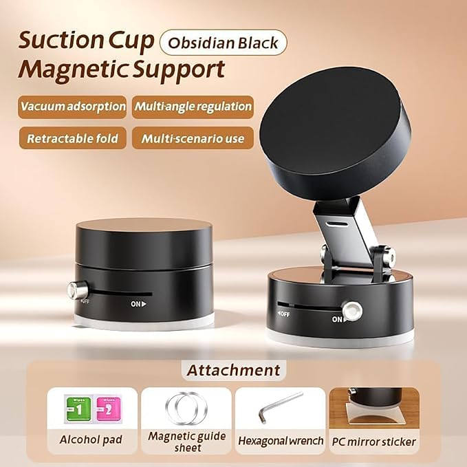Metal Phone Stand for Desk, Universal Phone Holder with 360 Rotating Arm Foldable Retractable Stand Compatible with Magnetic and Android Phones, Office Accessories (A2)