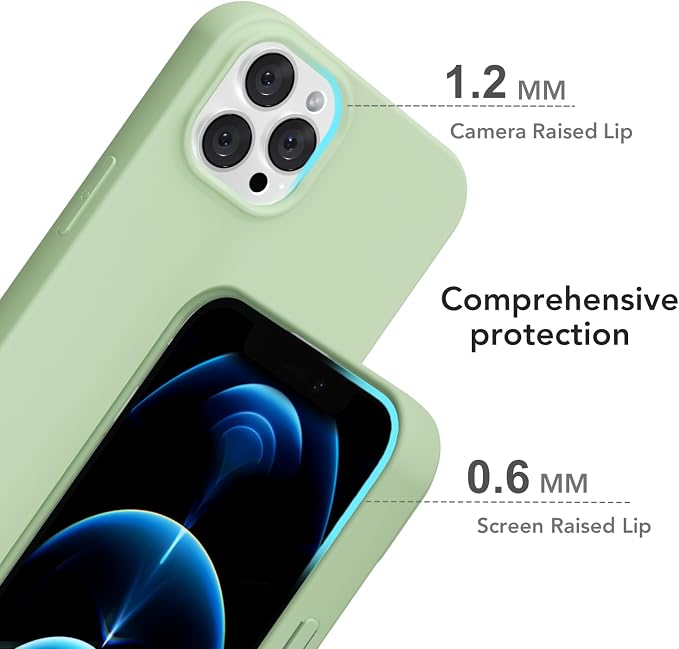 for iPhone 12 Pro Max Case Silicone Compatible with Magsafe Case, Ultra Slim Thin Magnetic Phone Cases Mag Safe, Cute Soft Rubber Gel Matte Plain Wireless Charging Cover for Women, Sage Green