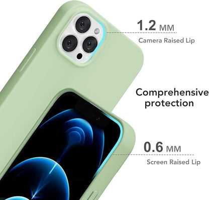 for iPhone 12 Pro Max Case Silicone Compatible with Magsafe Case, Ultra Slim Thin Magnetic Phone Cases Mag Safe, Cute Soft Rubber Gel Matte Plain Wireless Charging Cover for Women, Sage Green