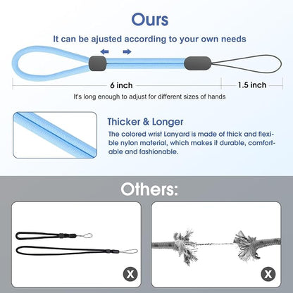 FrgKbTm Hand Wrist Strap Lanyard, Adjustable Nylon Colorful for Mobile Phone, Camara, USB Flash Drive, ID Name Tag Badge