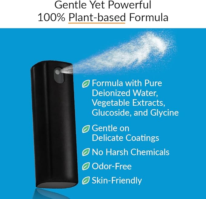 2X iCloth 2-in-1 Screen Cleaner Spray & Microfiber Cloth for Laptops, Tablets, Phones, Car Screens & Touchscreens, Streak-Free & Anti-Smudge, Large 0.68 fl oz (20ml) Bottle for Heavy Use