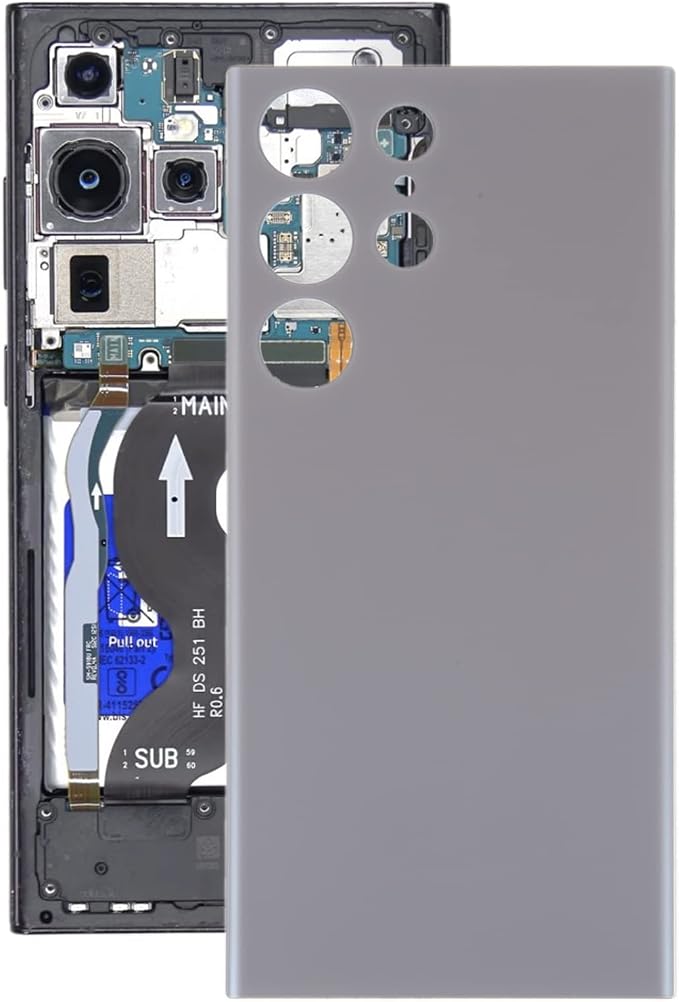 Back Panel Replacement for Galaxy Galaxy S23 Ultra 5G SM-S918B Easy On Installation Battery Cover (Gray)