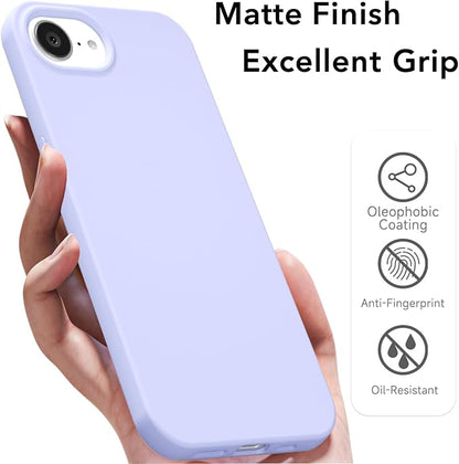 for iPhone 17e 16e Case Silicone Compatible with Magsafe Case, Ultra Slim Thin Magnetic Phone Cases Mag Safe, Cute Soft Rubber Gel TPU Plain Wireless Charging Cover for Women, Purple Lavender