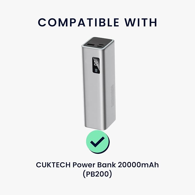 kwmobile Case Compatible with CUKTECH Power Bank 20000mAh (PB200) - Portable Powerbank Cover - External Battery Charger Bag, Shockproof - Transparent