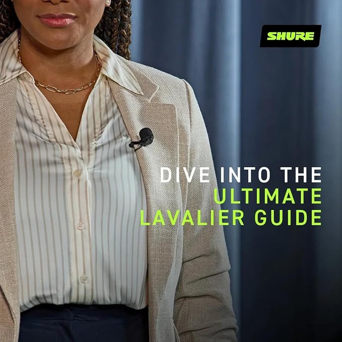 Shure WL183M Professional Low-Profile Lavalier Microphone - Omnidirectional Condenser Lav Mic with LEMO Termination, Includes Pouch, Tie Clip & Snap-Fit Windscreen - Black (WL183MB/O-LM3)