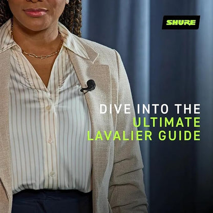 Shure WL183M Professional Low-Profile Lavalier Microphone - Omnidirectional Condenser Lav Mic with LEMO Termination, Includes Pouch, Tie Clip & Snap-Fit Windscreen - Black (WL183MB/O-LM3)