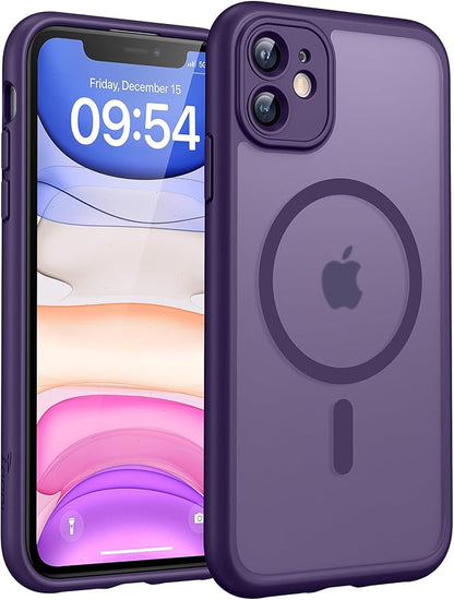 TOCOL for iPhone 11 Case, Compatible with Magsafe, Full Camera Protection, Built-in Magnets, Drop Protection, Translucent Matte Phone Case for iPhone 11 6.1 inch (Midnight Purple)