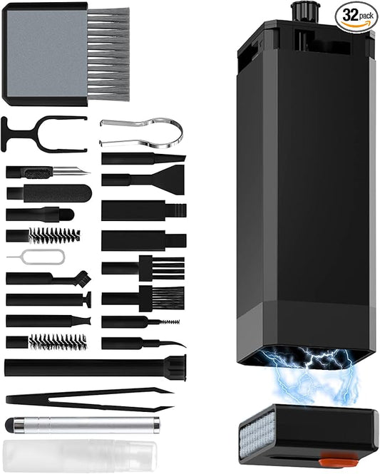 Keyboard Cleaning Kit Laptop Cleaner, All-in-1 Multi-Function Electronic Cleaner Kit, Screen Spray Cleaning Brush Tool PC Accessories for iPhone iPad MacBook Earbud Camera Monitor Computer (Black)