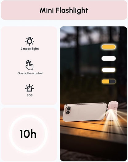 Lightweight Pink USB C Power Bank Portable Charger 5000mah with Kickstand for iPhone 17,Type-c Battery Pack Charger with Digital Display for iPhone 16/Samsung/Android phones, Pinky Gift for Her Phones