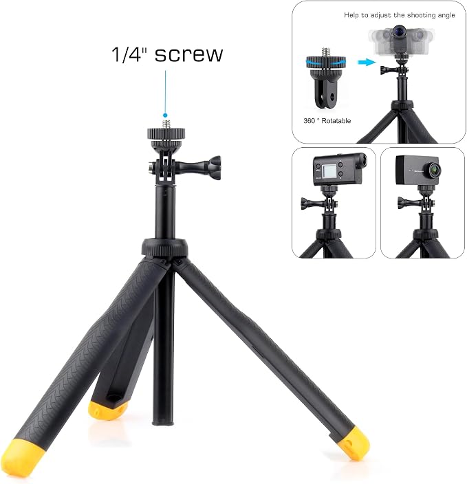 GEPULY Floating Hand Grip Underwater Waterproof Selfie Stick for GoPro Hero 13 12 11 10 9 8 7 6 5 4 3,Floating Tripod, Hand Grip,Selfie Stick Pole,Tripod Stand, Extended Monopod Go Pro Accessories