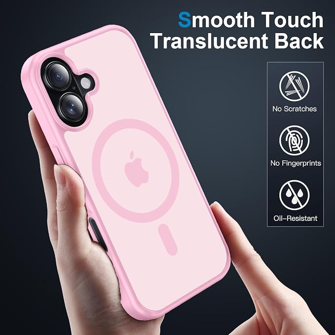 Strong Magnetic for iPhone 17 case [10Ft Military-Grade Protection] Compatible with fit MagSafe Shockproof Slim Thin Cover case for iPhone 17 6.3 inch, Light Pink